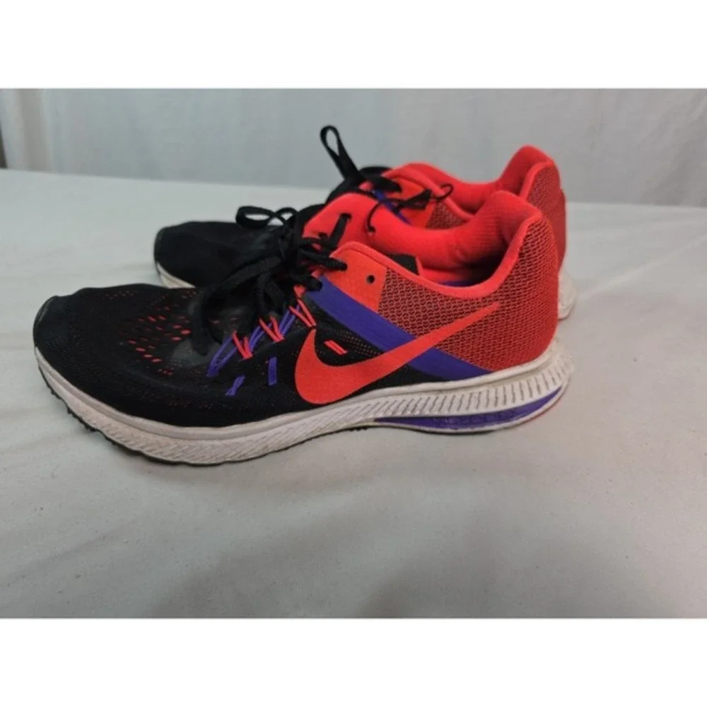 Womens Nike Running Shoes Zoom‎ Winflo 2 Black Red Athletic 807279-006 Size 8.5